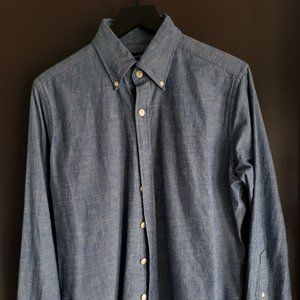 Medium Indigo Chambray Button Down (all measurements in pics)